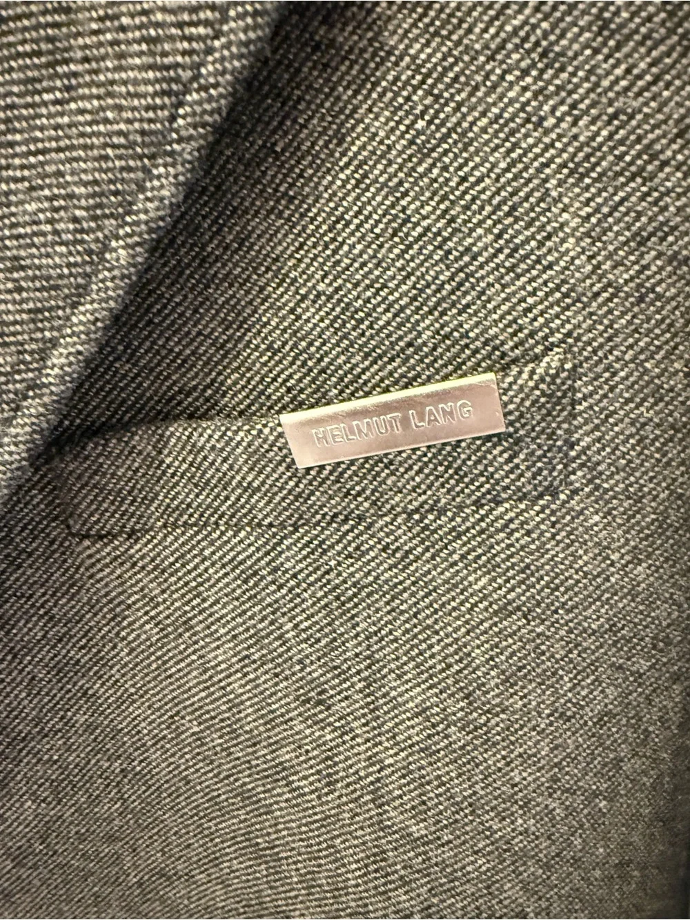 Helmut Lang Men's Gray Double-Breasted Wool Blazer